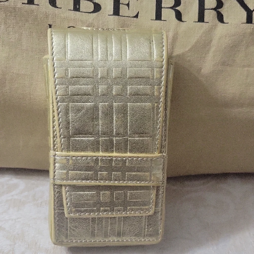 BURBERRY VINTAGE HOLDER LEATHER CIGARETTE LIPSTICK EMBOSSED